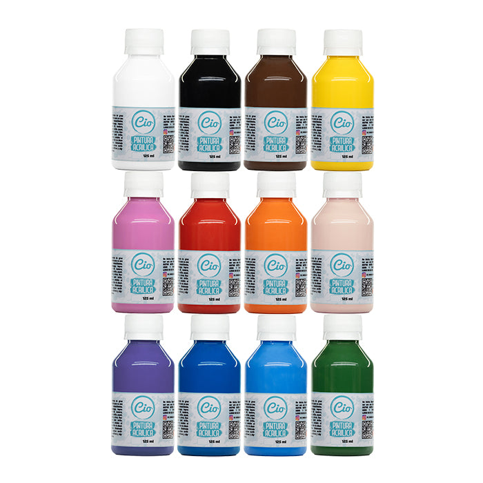 Set 12 Pinturas Acrílicas 125ml