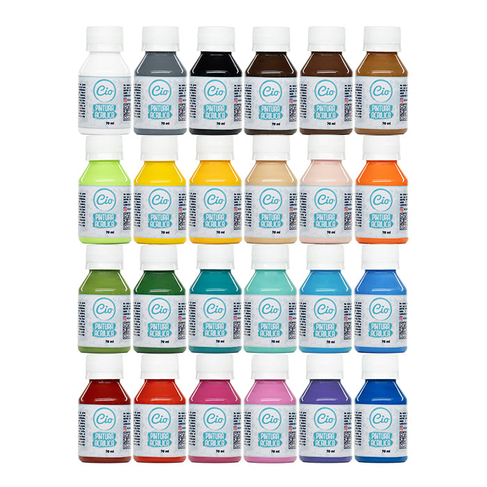 Set 24 Pinturas Acrílicas 70ml