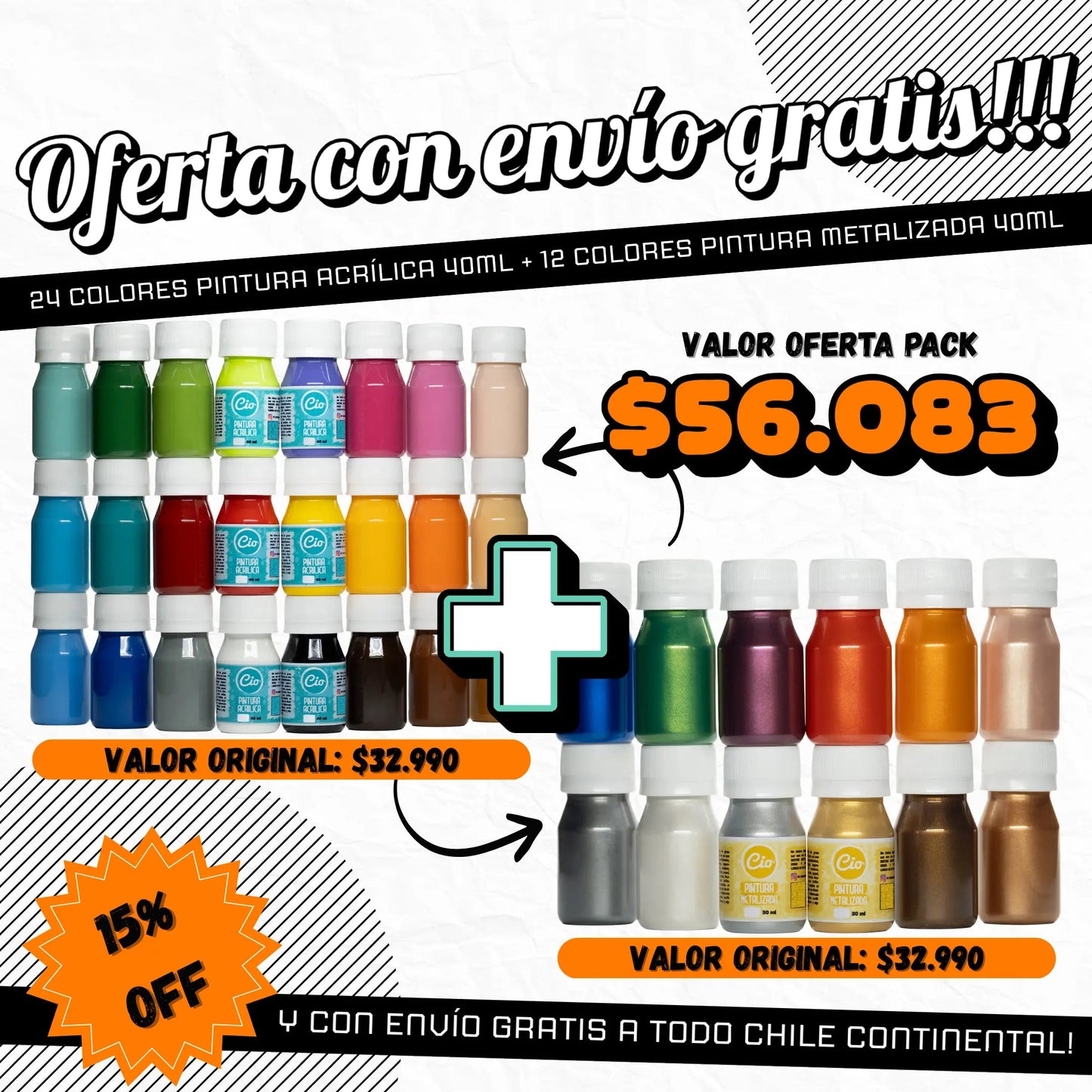 Pack Acrílicos y Metalizados (ENVÍO GRATIS!) 15%OFF - Cio Manualidades