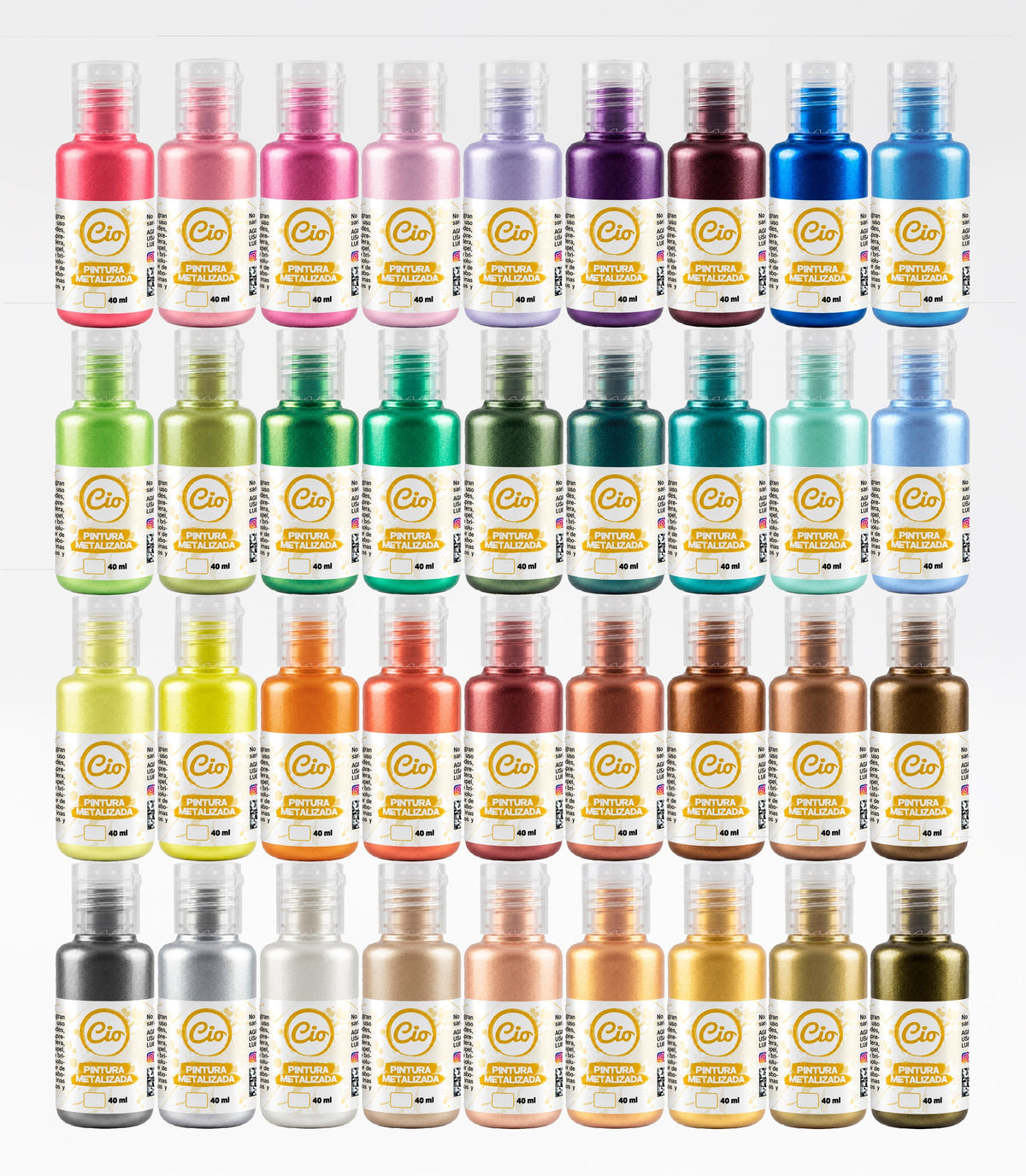 Set 36 Pinturas Metalizadas 40ml - Cio Manualidades