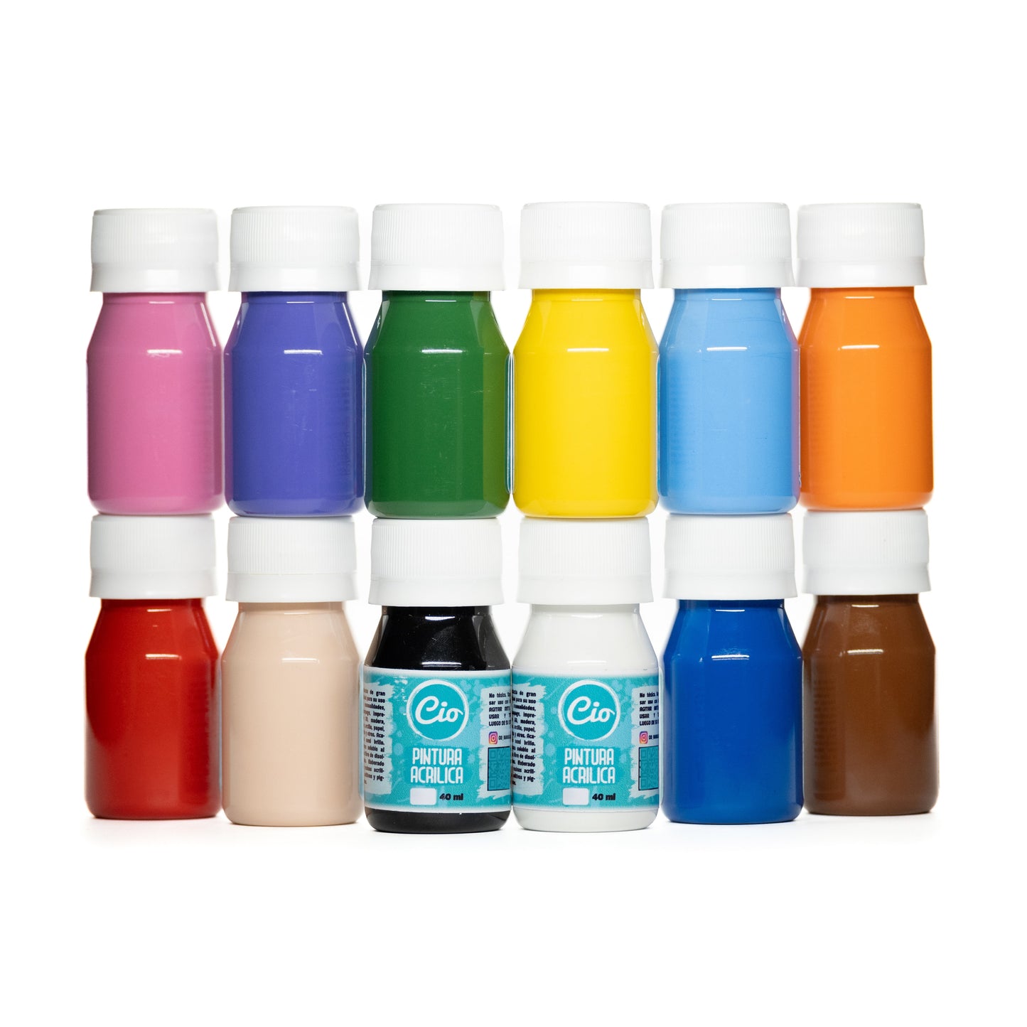 Set 12 Pinturas Acrílicas 40ml - Cio Manualidades