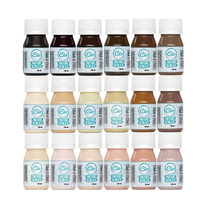Set Tonos Piel - Pinturas Acrílicas 40ml - Cio Manualidades