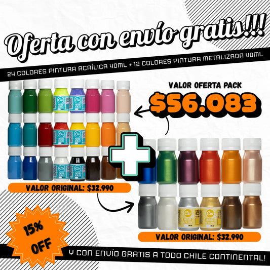 Pack Acrílicos y Metalizados (ENVÍO GRATIS!) 15%OFF - Cio Manualidades