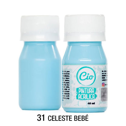 Pintura Acrílica 40ml, 96 colores a elección - Cio Manualidades