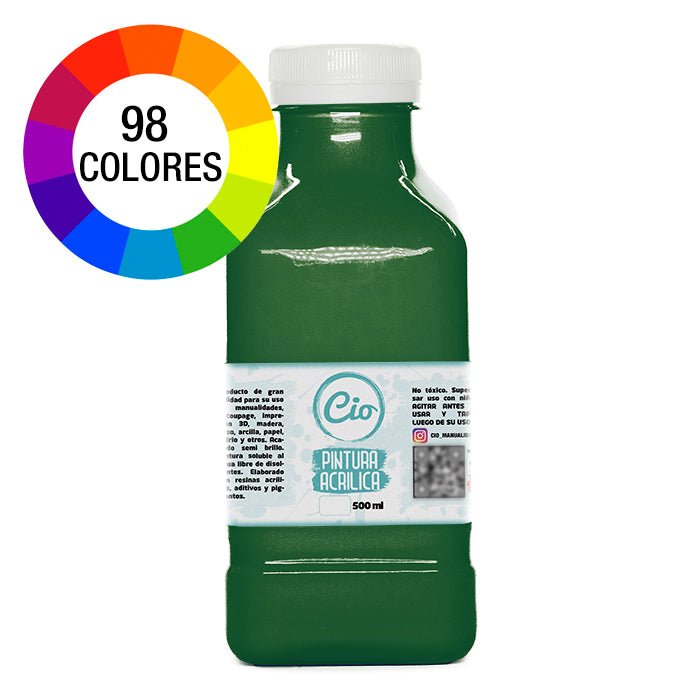 Pintura Acrílica 500ml, 96 colores a elección - Cio Manualidades
