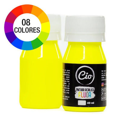 Pintura Acrílica Flúor/Neón 40ml - Cio Manualidades