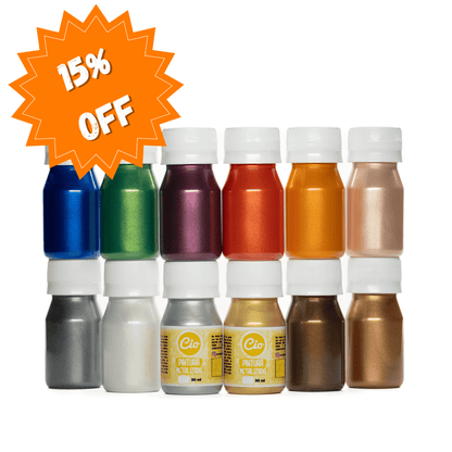 Set 12 Pinturas Metalizadas 30ml - Cio Manualidades