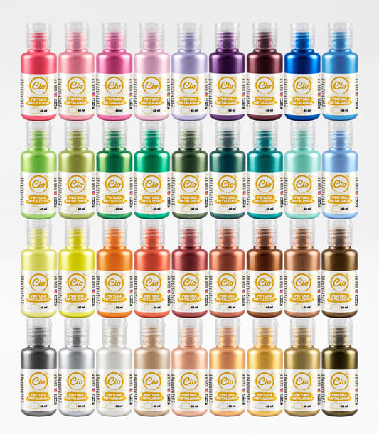 Set 36 Pinturas Metalizadas 40ml - Cio Manualidades