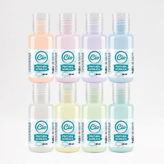Set Tonos Pastel - Pinturas Acrílicas 40ml - Cio Manualidades